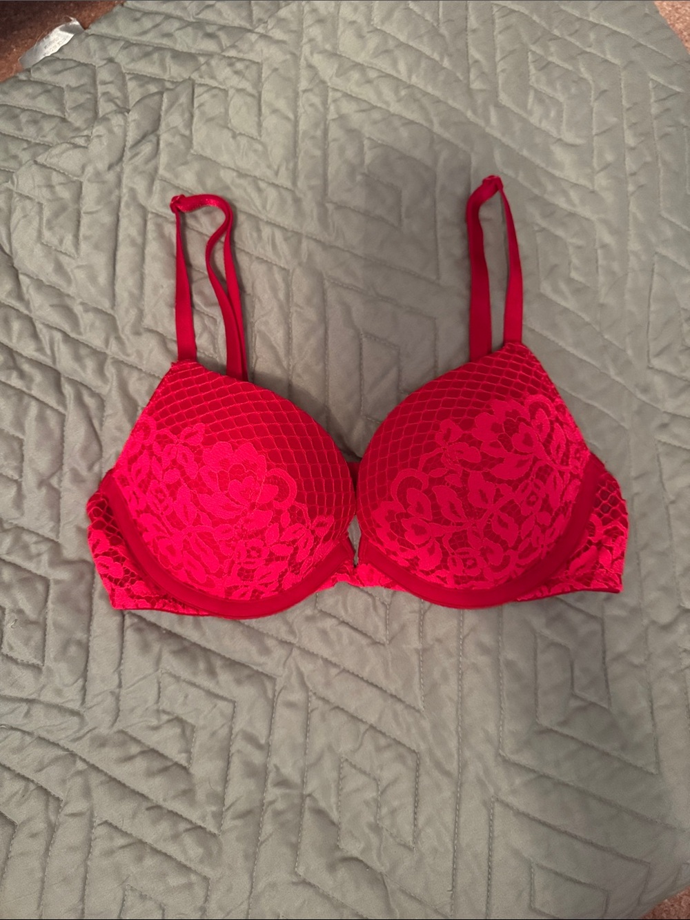 Red Lace Push-Up Bra - Women Intimates